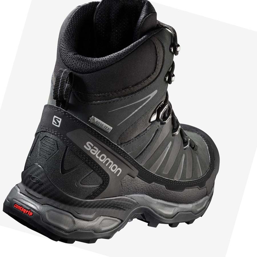 Tenis Senderismo Salomon X ULTRA TREK GORE-TEX Hombre Grises Negros Verdes | MX 3575SGL